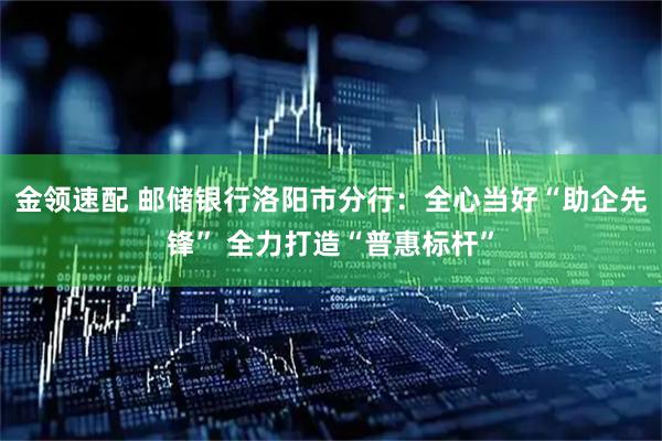 金领速配 邮储银行洛阳市分行：全心当好“助企先锋” 全力打造“普惠标杆”