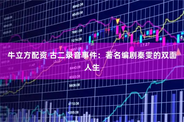 牛立方配资 古二录音事件：著名编剧秦雯的双面人生