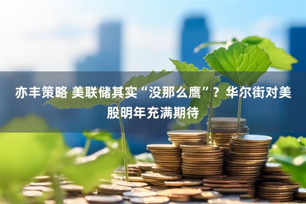 亦丰策略 美联储其实“没那么鹰”？华尔街对美股明年充满期待
